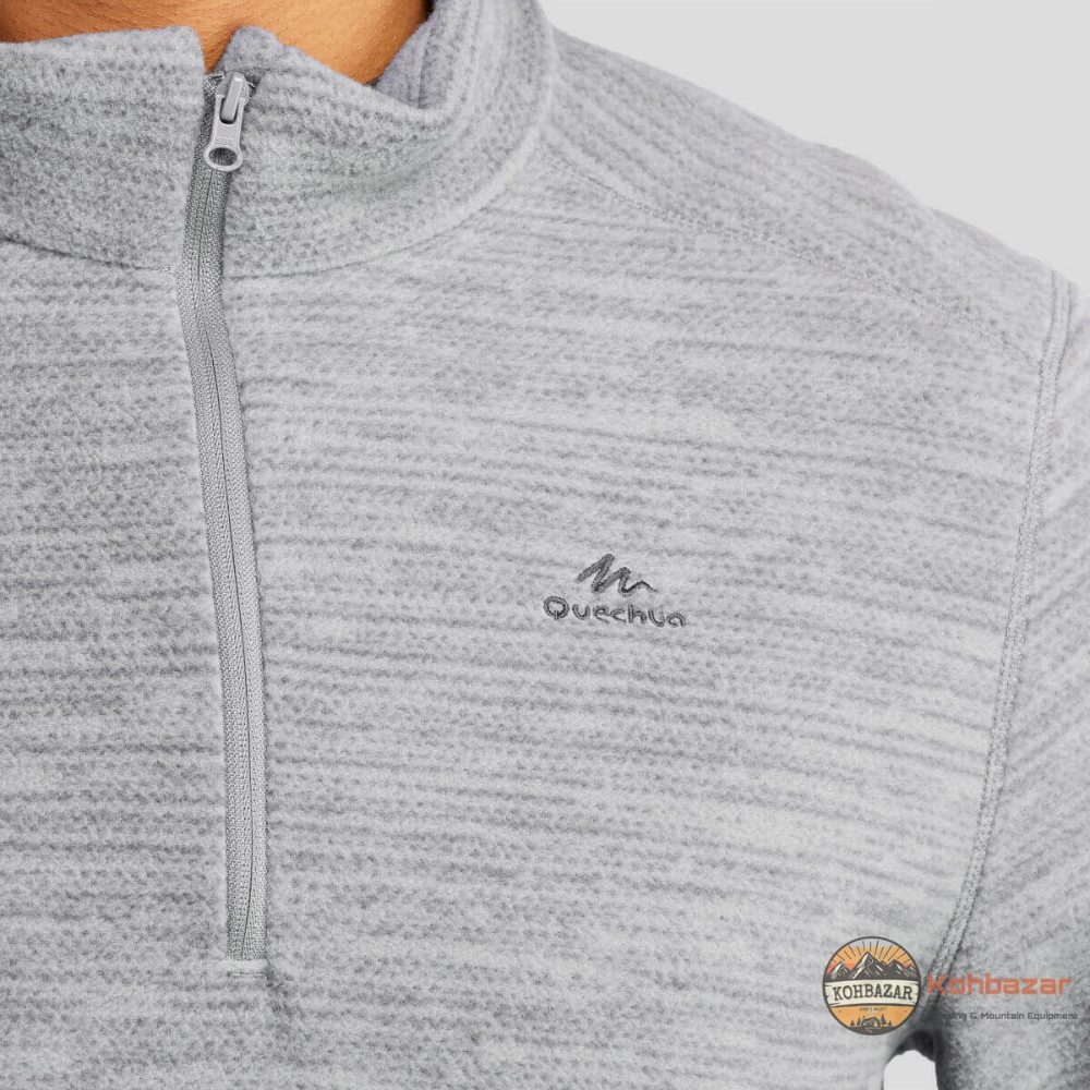 پلار نیم زیپ کچوا طرح دار طوسی مدل MH-100-Gray - Image 2